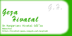 geza hivatal business card